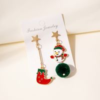 Fashion Christmas Tree Santa Claus Snowflake Alloy Stoving Varnish Plating Women's Drop Earrings 1 Pair main image 7