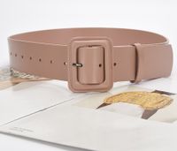 Casual Solid Color Leather Buckle Women's Leather Belts 1 Piece main image 3