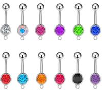 Fashion Round Stainless Steel Plating Inlay Rhinestones Women's Belly Ring 1 Piece main image 1