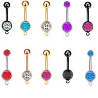 Fashion Round Stainless Steel Plating Inlay Rhinestones Women's Belly Ring 1 Piece main image 2
