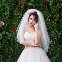 Simple Style Solid Color Gauze Bridal Headwear 1 Piece main image 3