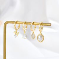 Fashion Bow Knot Copper Inlay Zircon Dangling Earrings 2 Pairs main image 4