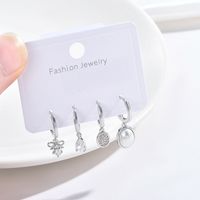 Fashion Bow Knot Copper Inlay Zircon Dangling Earrings 2 Pairs main image 3