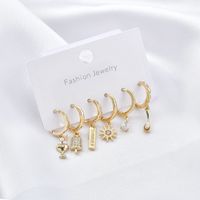 Fashion Fish Copper Inlay Zircon Dangling Earrings 3 Pairs main image 1