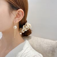 Rétro Gland Alliage Placage Perles Artificielles Femmes Boucles D'oreilles Pendantes 1 Paire main image 4