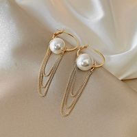 Rétro Gland Alliage Placage Perles Artificielles Femmes Boucles D'oreilles Pendantes 1 Paire main image 1