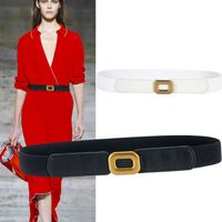 Casual Rectangle Alloy Elastic Band Women's Woven Belts 1 Piece main image 1
