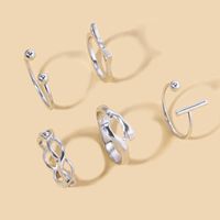 Retro Geometric Palm Alloy Women's Rings 1 Set main image 4