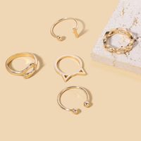 Retro Geometric Palm Alloy Women's Rings 1 Set main image 5