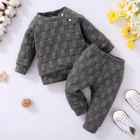 Simple Style Solid Color Cotton Girls Clothing Sets sku image 16