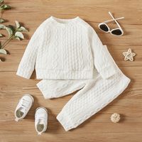 Casual Solid Color Button Cotton Boys Clothing Sets main image 5