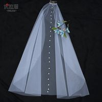 Fashion Pearl Bride Trailing Single-layer Veil Wedding Veil sku image 1