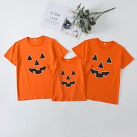 Casual Pumpkin Cotton T-shirt Family Matching Outfits sku image 12