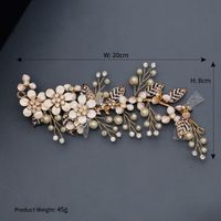 European And American Wedding Personality Headdress Handmade Pearl Mesh Yarn Flower Alloy Flower Crystal Hairpin Bridal Jewelry Custom sku image 1