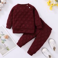 Simple Style Solid Color Cotton Girls Clothing Sets sku image 3