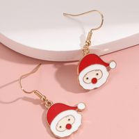 Cute Santa Claus Alloy Enamel Women's Drop Earrings 1 Pair sku image 1