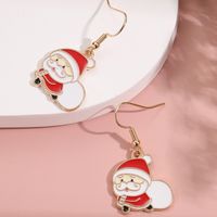 Cute Santa Claus Alloy Enamel Women's Drop Earrings 1 Pair sku image 2