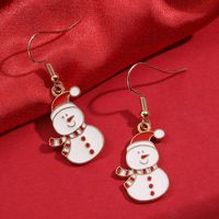 Niedliche Weihnachtsmann-legierung Emaille Damen Ohrringe 1 Paar sku image 4