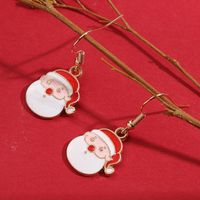 Pendientes Colgantes De Aleación De Santa Claus Para Mujer, 1 Par sku image 5