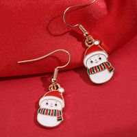 Cute Santa Claus Alloy Enamel Women's Drop Earrings 1 Pair sku image 6