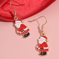 Cute Santa Claus Alloy Enamel Women's Drop Earrings 1 Pair sku image 9