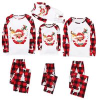 Casual Christmas Tree Plaid Elk Cotton Polyester Pants Sets Straight Pants Blouse Family Matching Outfits main image 3
