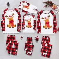 Casual Christmas Tree Plaid Elk Cotton Polyester Pants Sets Straight Pants Blouse Family Matching Outfits main image 6