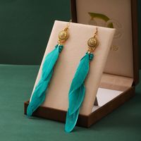 Retro Chain Tassel Bohemian Feathers Creative Long Earrings Wholesale sku image 12