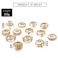 13 Pieces Fashion Geometric Alloy Plating Artificial Diamond Unisex Rings main image 6