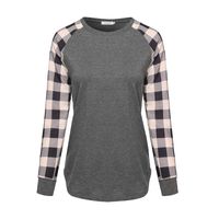 Women's T-shirt Long Sleeve T-shirts Printing Fashion Plaid main image 5