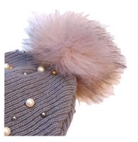 Women's Simple Style Solid Color Pearl Crimping Wool Cap main image 4