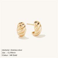 1 Pair Fashion C Shape Plating Stainless Steel Ear Studs sku image 2