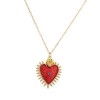 Einfacher Stil Herzform Kupfer Zirkon Halskette Mit Anhänger In Masse main image 6