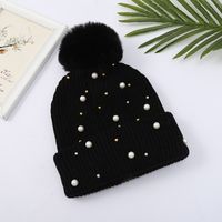 Women's Simple Style Solid Color Pearl Crimping Wool Cap sku image 12