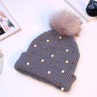 Women's Simple Style Solid Color Pearl Crimping Wool Cap sku image 5