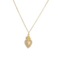 Einfacher Stil Herzform Kupfer Zirkon Halskette Mit Anhänger In Masse main image 5