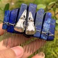 Chinoiserie Crow Natural Crystal Handmade Hair Combs sku image 14