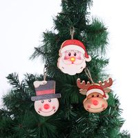 Weihnachten Süß Weihnachtsmann Schneemann Elch Holz Gruppe Hängende Ornamente 1 Stück main image 5