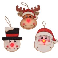 Christmas Cute Santa Claus Snowman Elk Wood Party Hanging Ornaments 1 Piece main image 4