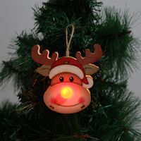 Christmas Cute Santa Claus Snowman Elk Wood Party Hanging Ornaments 1 Piece sku image 3