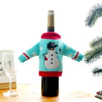 Christmas Fashion Bell Snowman Cloth Party Bottle Cover 1 Piece main image 5