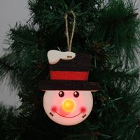 Christmas Cute Santa Claus Snowman Elk Wood Party Hanging Ornaments 1 Piece sku image 2