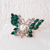 Moda Mariposa Aleación Embutido Diamantes De Imitación Mujeres Broches main image 4