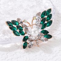Moda Mariposa Aleación Embutido Diamantes De Imitación Mujeres Broches main image 2