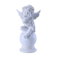 New Pure White Sitting Top Little Angel Diy Religious Decoration Birthday Gift Resin Crafts sku image 1