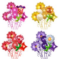 Valentine's Day Birthday Star Flower Aluminum Film Party Date Balloons 8 Pieces main image 1