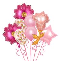Valentine's Day Birthday Star Flower Aluminum Film Party Date Balloons 8 Pieces main image 5