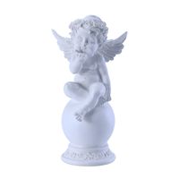 New Pure White Sitting Top Little Angel Diy Religious Decoration Birthday Gift Resin Crafts main image 2