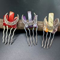 Ethnic Style Moon Natural Crystal Hair Combs main image 2
