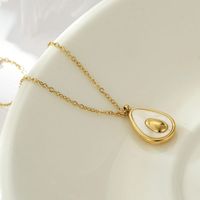 Fashion Water Droplets Stainless Steel Plating Shell Necklace main image 3